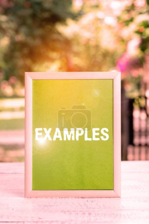 Photo for Inspiration showing sign Examples, Concept meaning photo Sample Model to follow Guide Explanation For instance - Royalty Free Image