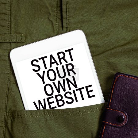 Foto de Writing displaying text Start Your Own Website, Concept meaning serve as Extension of a Business Card a Personal Site - Imagen libre de derechos