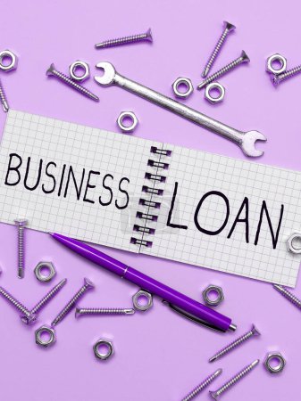 Foto de Conceptual display Business Loan, Internet Concept Credit Mortgage Financial Assistance Cash Advances Debt - Imagen libre de derechos