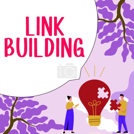 Foto de Text sign showing Link Building, Business concept SEO Term Exchange Links Acquire Hyperlinks Indexed - Imagen libre de derechos