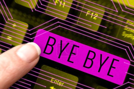 Téléchargez les photos : Texte manuscrit Bye Bye, Idée d'entreprise Salutation pour quitter Adieu À bientôt Salut de séparation - en image libre de droit