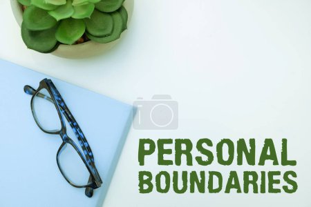 Photo for Conceptual display Personal Boundaries, Word for something that indicates limit or extent in interaction with personality - Royalty Free Image