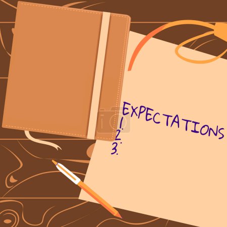 Téléchargez les photos : Handwriting text Expectations, Business overview Strong belief that something will happen or be the case - en image libre de droit