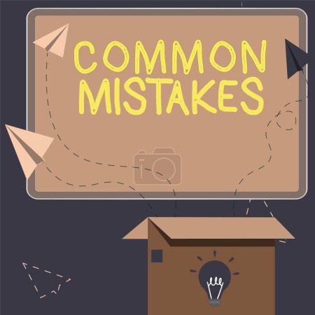 Photo for Handwriting text Common Mistakes, Word Written on actions that are often used interchangeably with error - Royalty Free Image