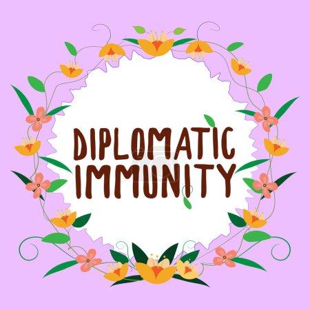 Photo for Text caption presenting Diplomatic Immunity, Word for law that gives foreign diplomats special rights in the country they are working - Royalty Free Image
