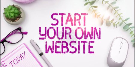 Foto de Sign displaying Start Your Own Website, Business showcase serve as Extension of a Business Card a Personal Site - Imagen libre de derechos