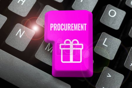 Photo for Text showing inspiration Procurement, Conceptual photo Procuring Purchase of equipment and supplies - Royalty Free Image