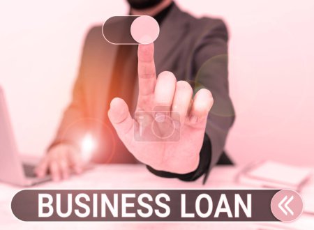 Foto de Inspiration showing sign Business Loan, Business showcase Credit Mortgage Financial Assistance Cash Advances Debt - Imagen libre de derechos