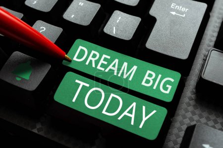 Photo for Handwriting text Dream Big, Conceptual photo To think of something high value that you want to achieve - Royalty Free Image