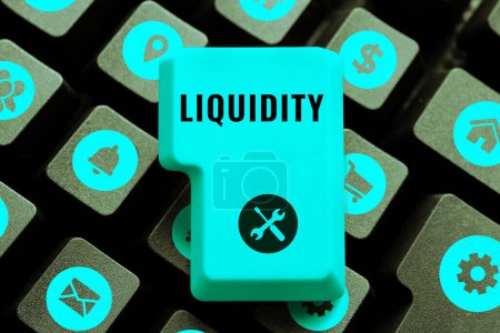 Photo for Inspiration showing sign Liquidity, Word Written on Cash and Bank Balances Market Liquidity Deferred Stock - Royalty Free Image