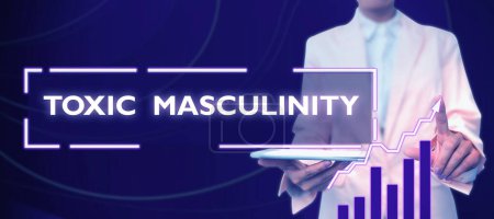 Photo for Writing displaying text Toxic Masculinity, Concept meaning describes narrow repressive type of ideas about the male gender role - Royalty Free Image