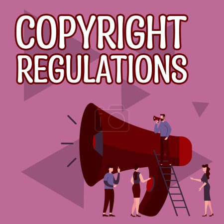 Foto de Conceptual display Copyright Regulations, Business overview body of law that governs the original works of authorship - Imagen libre de derechos