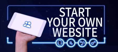 Bildunterschrift: Starten Sie Ihre eigene Website, Business-Schaufenster dienen als Erweiterung einer Visitenkarte zu einer persönlichen Website