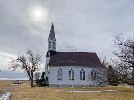 Photo for The beautiful stained glass windows of this ornate country church - Royalty Free Image