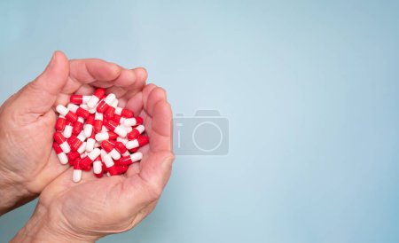 Photo for Senior woman taking pills, closeup. - Royalty Free Image