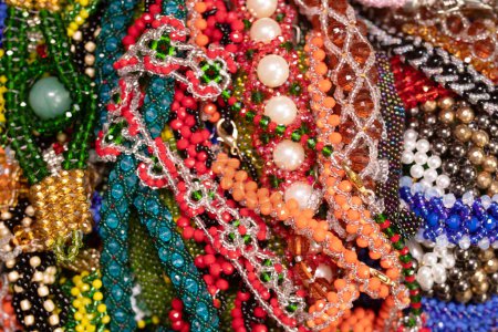 Foto de Beads, Jewelry, beads necklaces, close-up view - Imagen libre de derechos