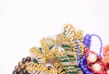 Foto de Beads, Jewelry, beads necklaces on white background - Imagen libre de derechos