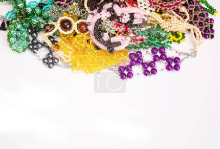 Photo for Beads, Jewelry, beads necklaces on white background - Royalty Free Image