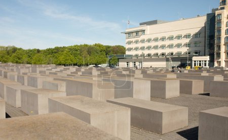 Foto de Berlín, Alemania, 10 de mayo de 2023. Memorial a los judíos asesinados de Europa, también conocido como Memorial del Holocausto, en Berlín, Alemania. - Imagen libre de derechos