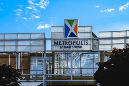 Photo for Entrance of Metropolis at Metrotown, Burnaby, Vancouver, BC, Canada. Metropolis Shopping Mall during a summer day. Editorial, street photo-October 20,2022 - Royalty Free Image