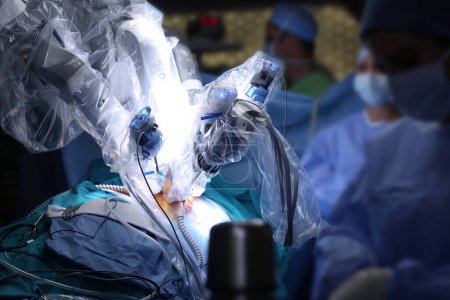 Photo for Robotic Surgery. Medical operation involving robot. Medical robot. Minimally Invasive Robotic Surgery. - Royalty Free Image