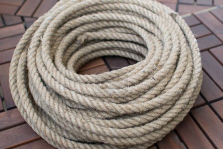 Photo for Jute rope, close-up view of the jute rope. - Royalty Free Image