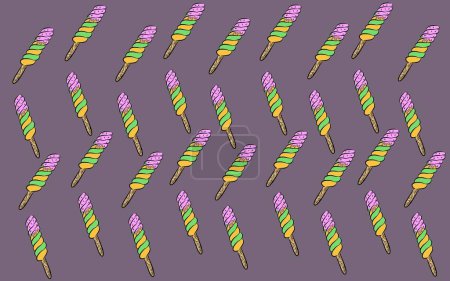 Photo for Cute ice cream pattern illustration for your design - Royalty Free Image
