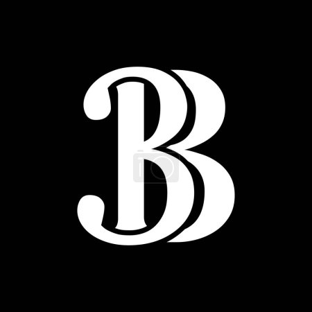 Téléchargez les illustrations : Design élégant de logo monogramme lié par lettre BB - en licence libre de droit