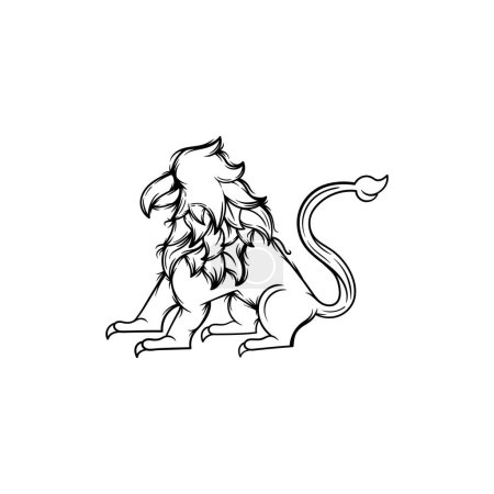 Ilustración de Plantilla de logotipo griffin, logotipo simple y fresco - Imagen libre de derechos