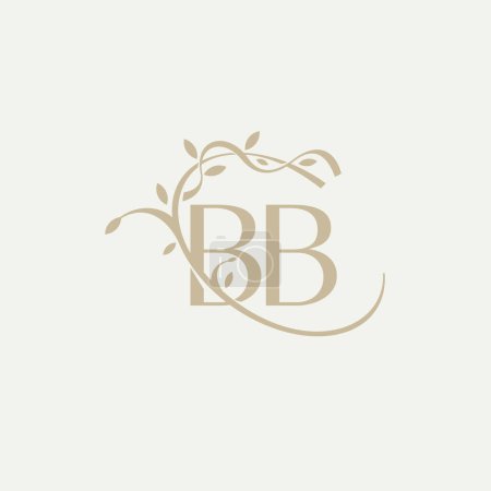 Téléchargez les illustrations : B B BB Logo initial vecteur beauté, logo manuscrit de signature initiale, mariage, mode, bijoux, boutique, floral et botanique avec modèle créatif - en licence libre de droit