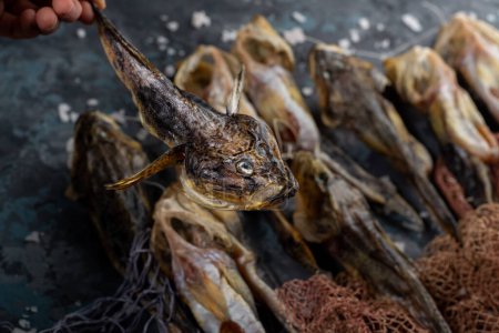 Photo for Salted dried goby fish. Fish appetizer for beer. Stockfish - Royalty Free Image
