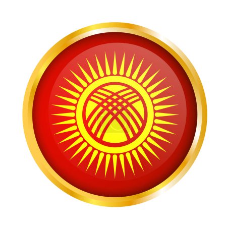 Illustration for New Flag of Kyrgyz Republic vector illustration - Royalty Free Image