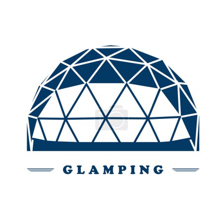 Glamping Silhouette of Modern Camping. Vector Illustration