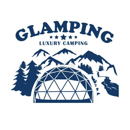 Glamping Luxury Camping vector illustration