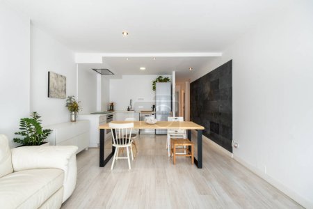 Foto de Interior contemporáneo de espacioso apartamento estudio con muebles cómodos diseñados en estilo minimalista - Imagen libre de derechos
