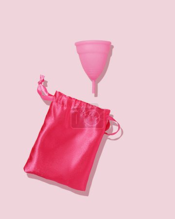 Photo for Silicone menstrual cup and bag. Reusable Intimate Hygiene. - Royalty Free Image