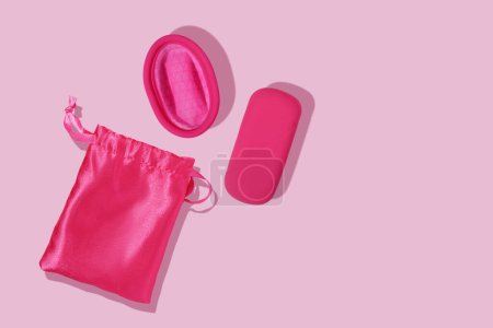 Photo for Silicone menstrual disk, case and bag. Reusable Intimate Hygiene. - Royalty Free Image