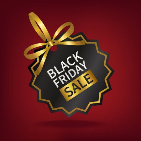 Foto de Etiqueta de precio de venta viernes negro con cinta de oro - Imagen libre de derechos