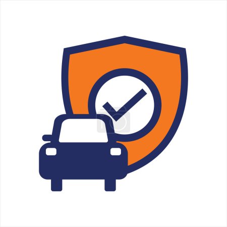 blue and orange insurance flat icon