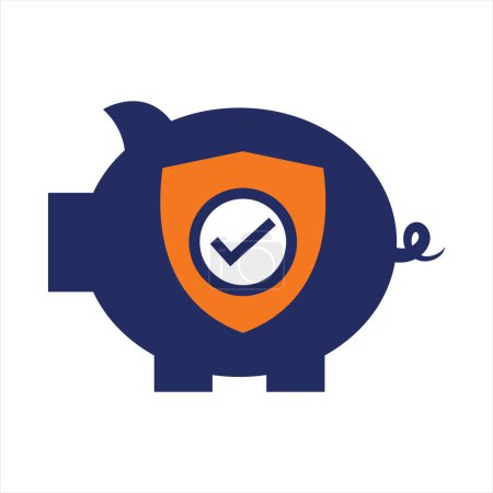 Ilustración de Dinero ahorro plan de seguro icono de diseño - Imagen libre de derechos