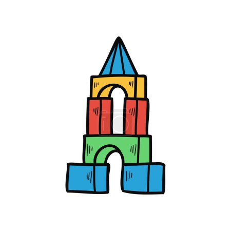 Illustration for Isolate illustration toy pyramid - Royalty Free Image