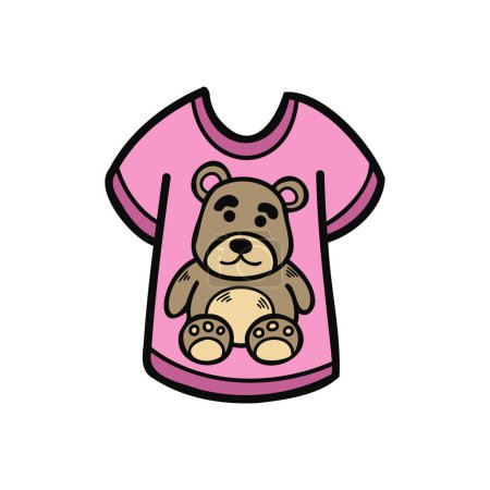 Illustration for Isolate illustration toy teddy bear T-shirt - Royalty Free Image