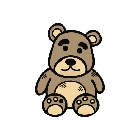 Téléchargez les illustrations : Isoler illustration jouet ours en peluche brun - en licence libre de droit