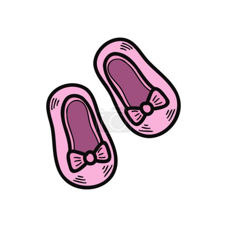 Téléchargez les illustrations : Isoler illustration jouet rose chaussures - en licence libre de droit