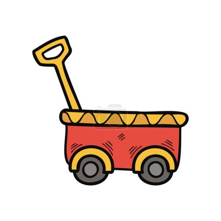 Illustration for Isolate illustration toy red trolley - Royalty Free Image