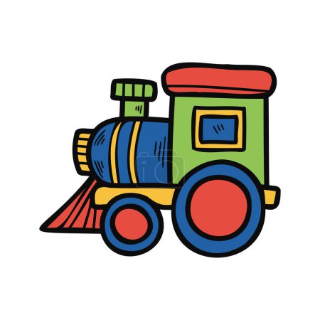 Ilustración de Aislar tren ilustración juguete - Imagen libre de derechos