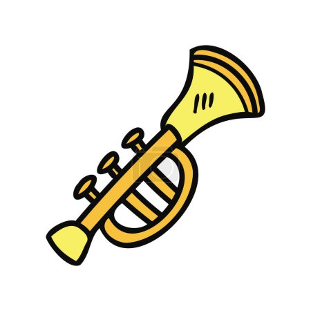 Illustration for Isolate yellow saxophone illustration toy - Royalty Free Image