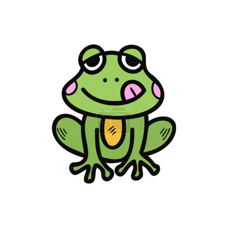 Téléchargez les illustrations : Isoler illustration jouet grenouille verte poupée - en licence libre de droit
