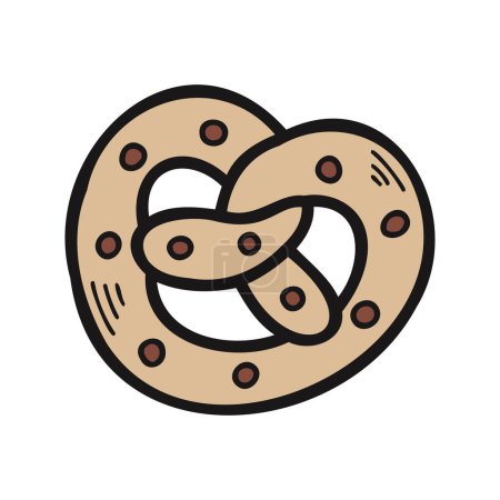 Illustration for Isolate hand draw bakery pretzel vector - Royalty Free Image