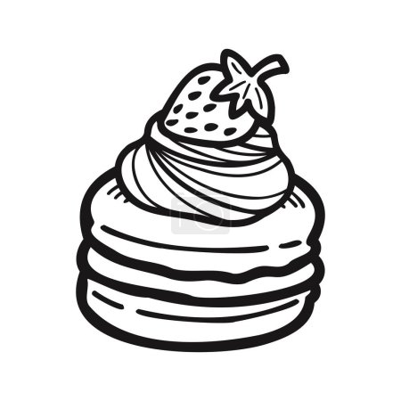Téléchargez les illustrations : Isoler le vecteur macaron fraise boulangerie - en licence libre de droit